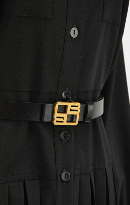 Beatrice b. Pleated Belted Shirt Dress - Size S