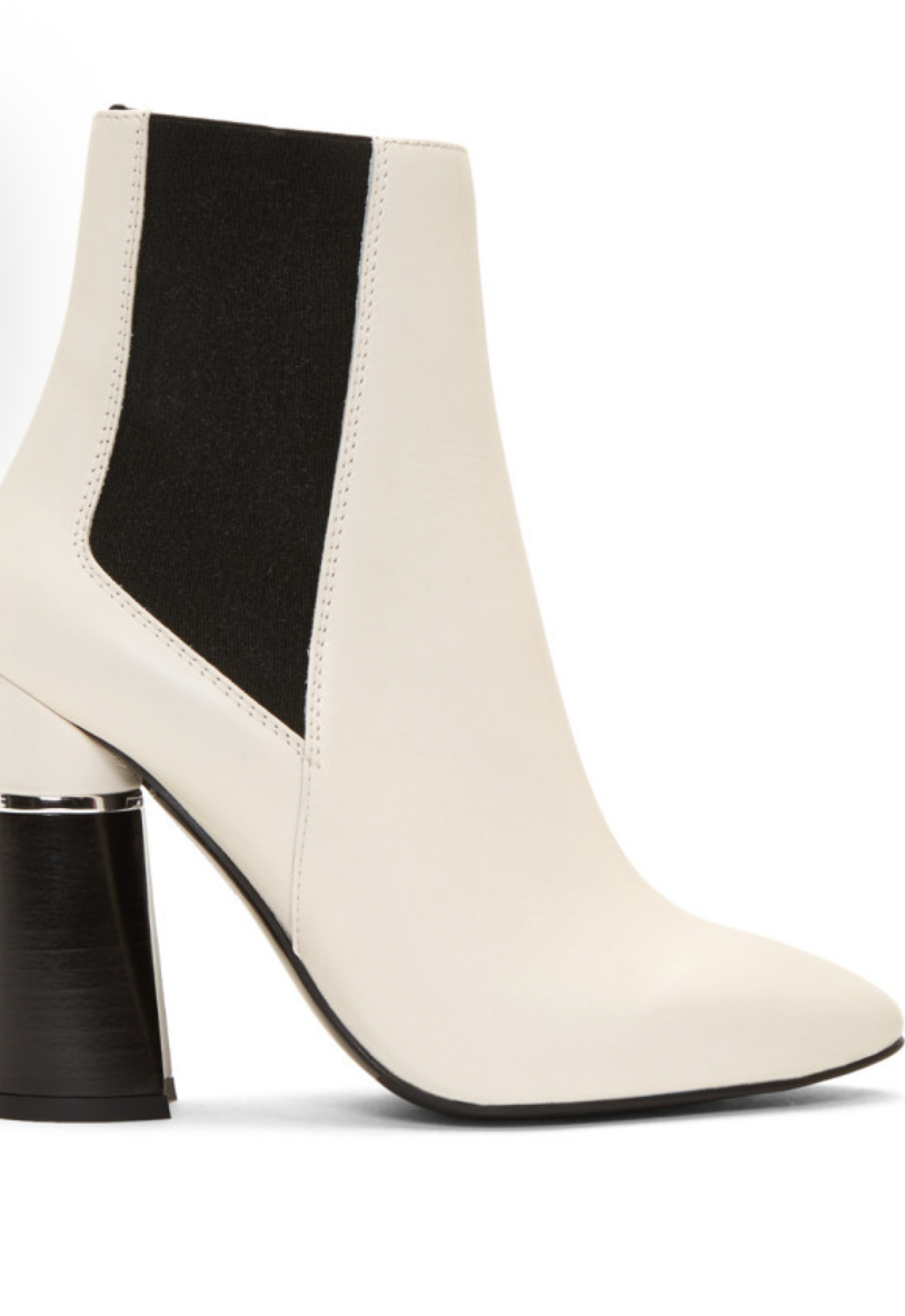 3.1 Phillip Lim White Drum Chelsea Boots - Size 39