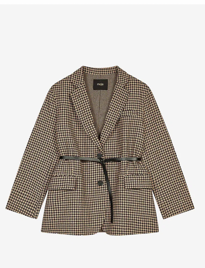 New* MAJE
Galarom Houndstooth Wool-Blend Blazer - Size S/M