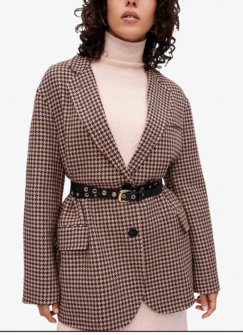 New* MAJE
Galarom Houndstooth Wool-Blend Blazer - Size S/M