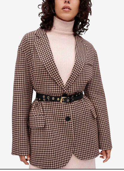 New* MAJE
Galarom Houndstooth Wool-Blend Blazer - Size S/M
