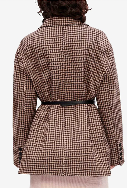 New* MAJE
Galarom Houndstooth Wool-Blend Blazer - Size S/M