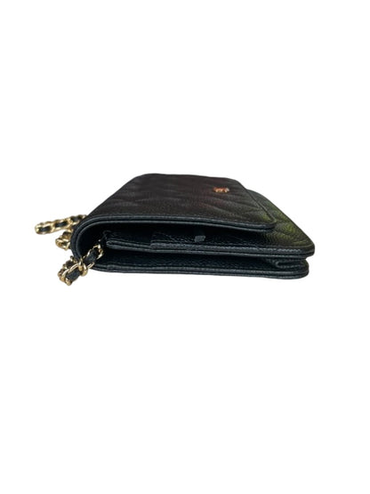 Chanel Black 2013/2014 caviar wallet on chain