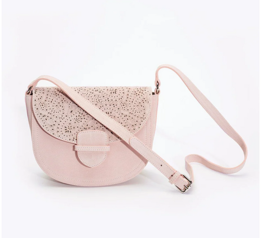New* Noel Asmar Naples Suede Saddle Bag in Rosa