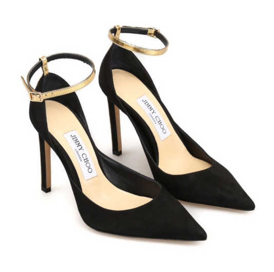 JIMMY CHOO
Helix 100 black suede pumps - Size 38