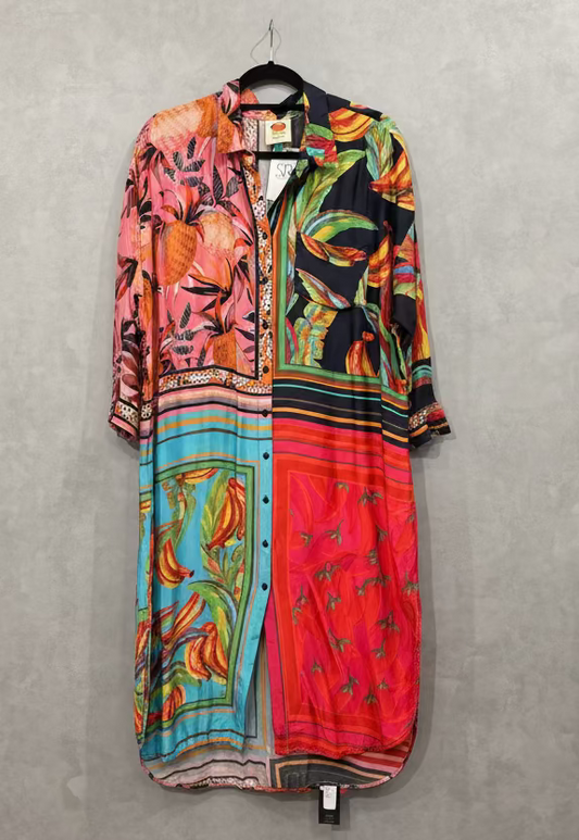 Farm Rio Scarf Mix Shirt Dress