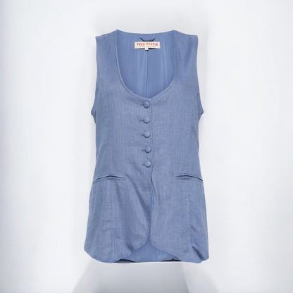 Free People Linen Blend Vest - Size S