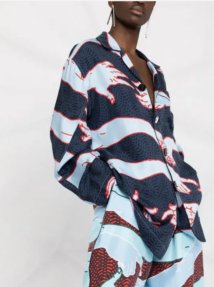 AZ FACTORY 
The Hug Print Silk Top - 
Size 42