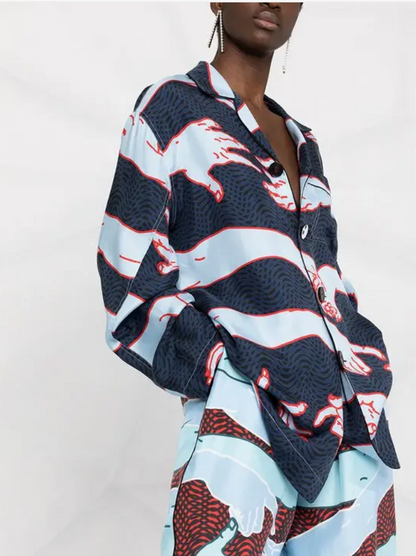 AZ FACTORY 
The Hug Print Silk Top - 
Size 42