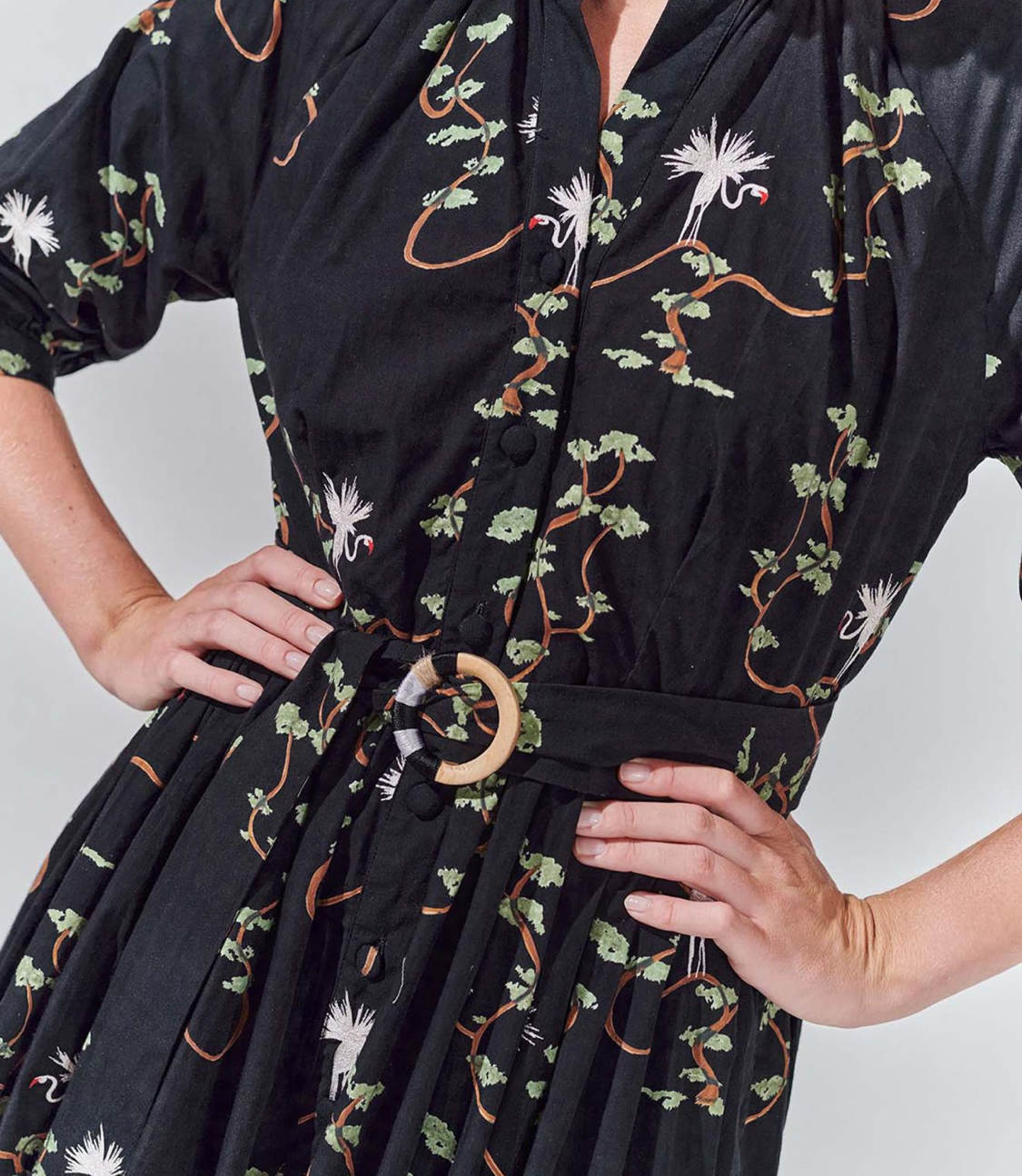 HAYLEY MENZIES Birds of Utopia Raglan Maxi Shirt Dress - Size S