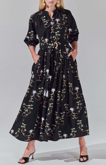 HAYLEY MENZIES Birds of Utopia Raglan Maxi Shirt Dress - Size S