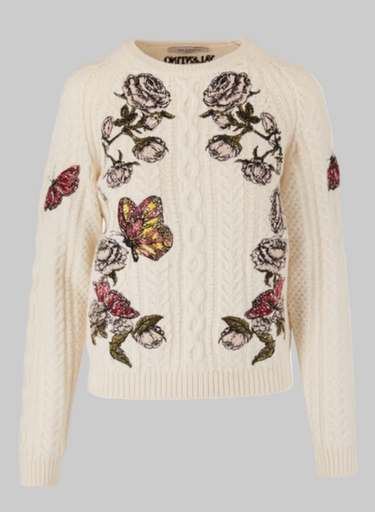 VALENTINO GARAVANI Embroidered Cable knit Sweater - Size S