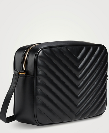 SAINT LAURENT Medium Lou Chevron Leather Camera Bag
