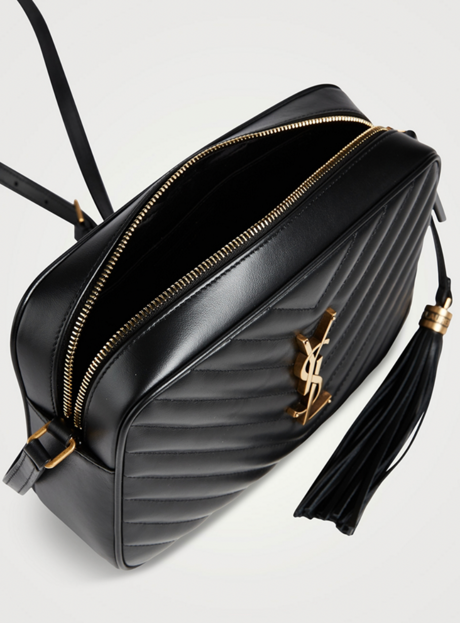 SAINT LAURENT Medium Lou Chevron Leather Camera Bag