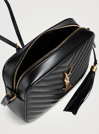 SAINT LAURENT Medium Lou Chevron Leather Camera Bag