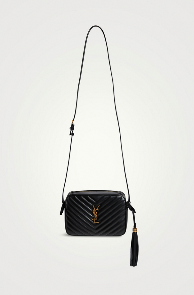 SAINT LAURENT Medium Lou Chevron Leather Camera Bag