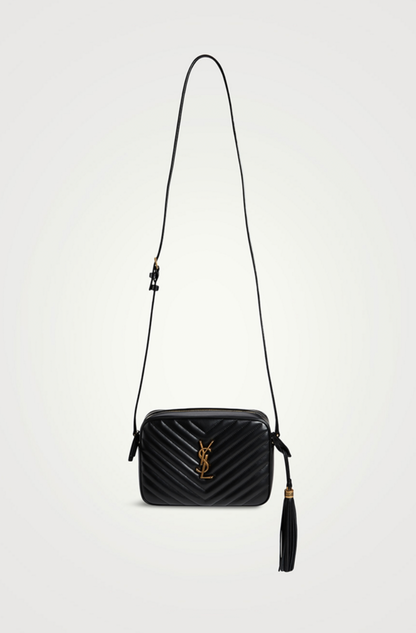 SAINT LAURENT Medium Lou Chevron Leather Camera Bag