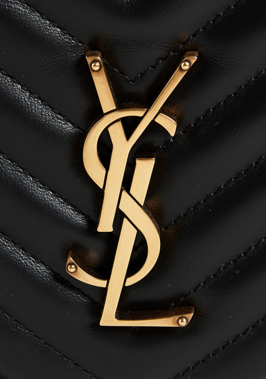 SAINT LAURENT Medium Lou Chevron Leather Camera Bag