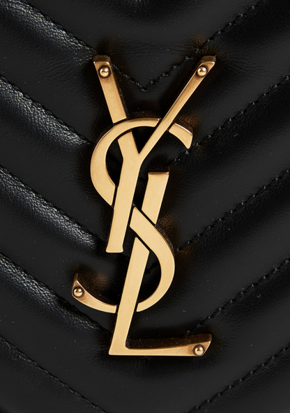 SAINT LAURENT Medium Lou Chevron Leather Camera Bag
