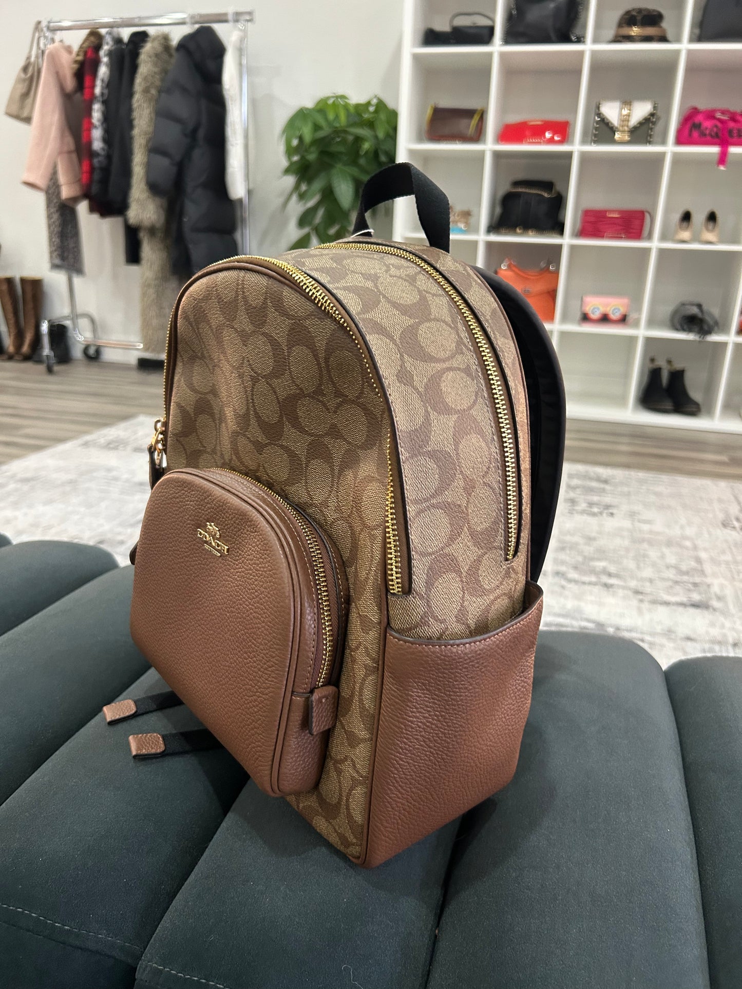 NEW* COACH Leather Monogram Backpack