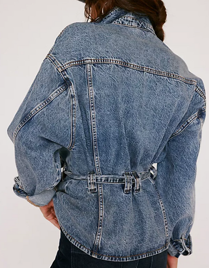 FREE PEOPLE We The Free Knotted Denim Jacket - Size XS
