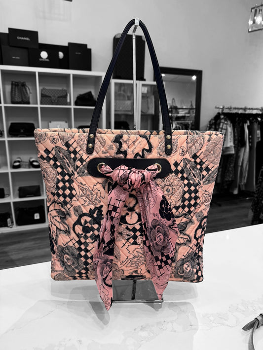 CHANEL Camellia Ribbon Tote Bag