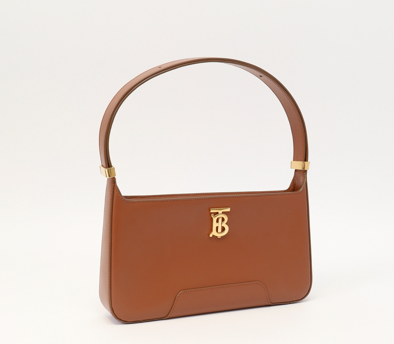 BURBERRY Leather TB Shoulder Bag In Warm Tan