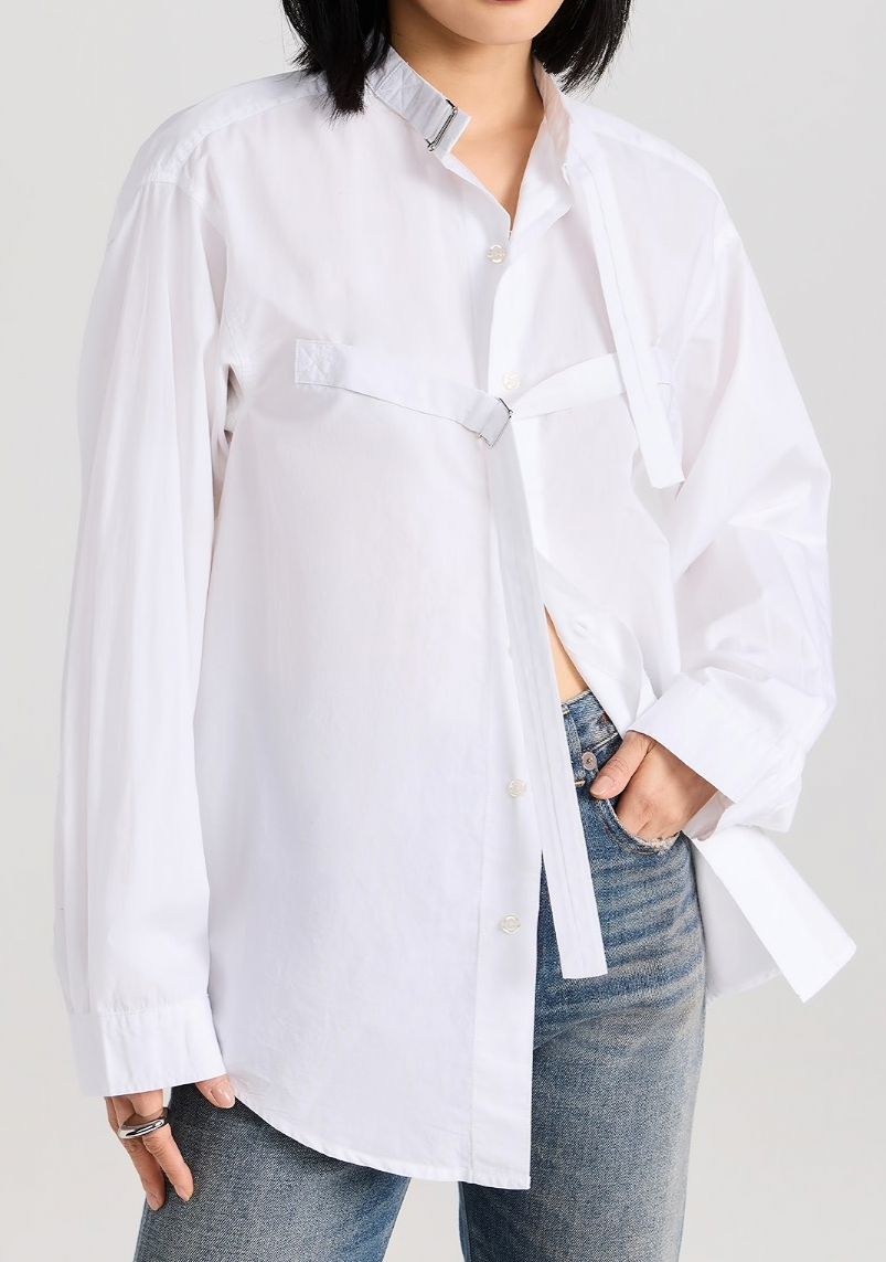 R13 Seamless Button-Up Shirt With Straps - Size M