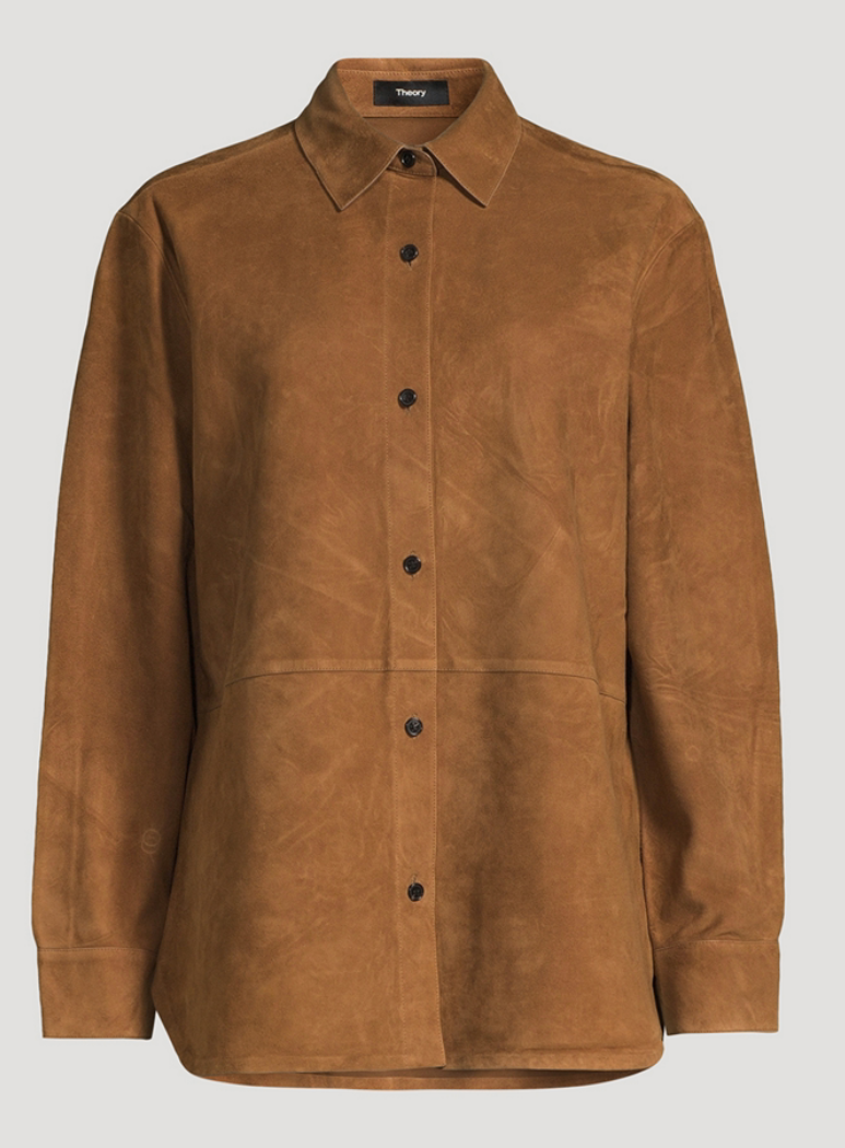 New* THEORY Suede Shirt Jacket - Size L