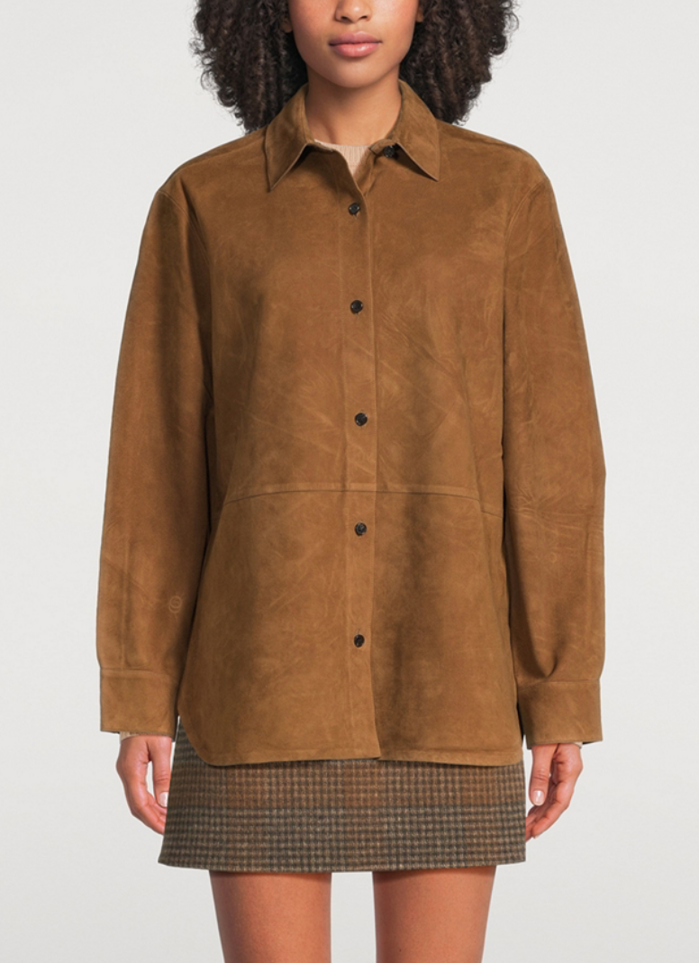 New* THEORY Suede Shirt Jacket - Size L