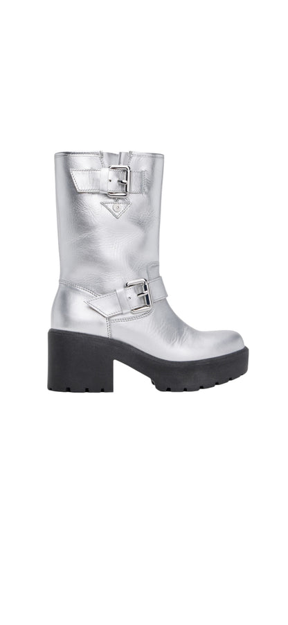 MOSCHINO Jeans Silver Boots - Size 38