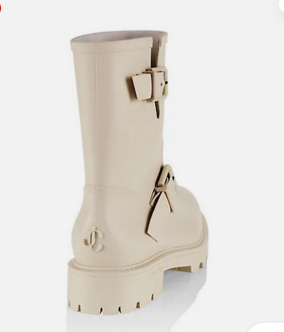 JIMMY CHOO Yael Rubber Boots - Size 38