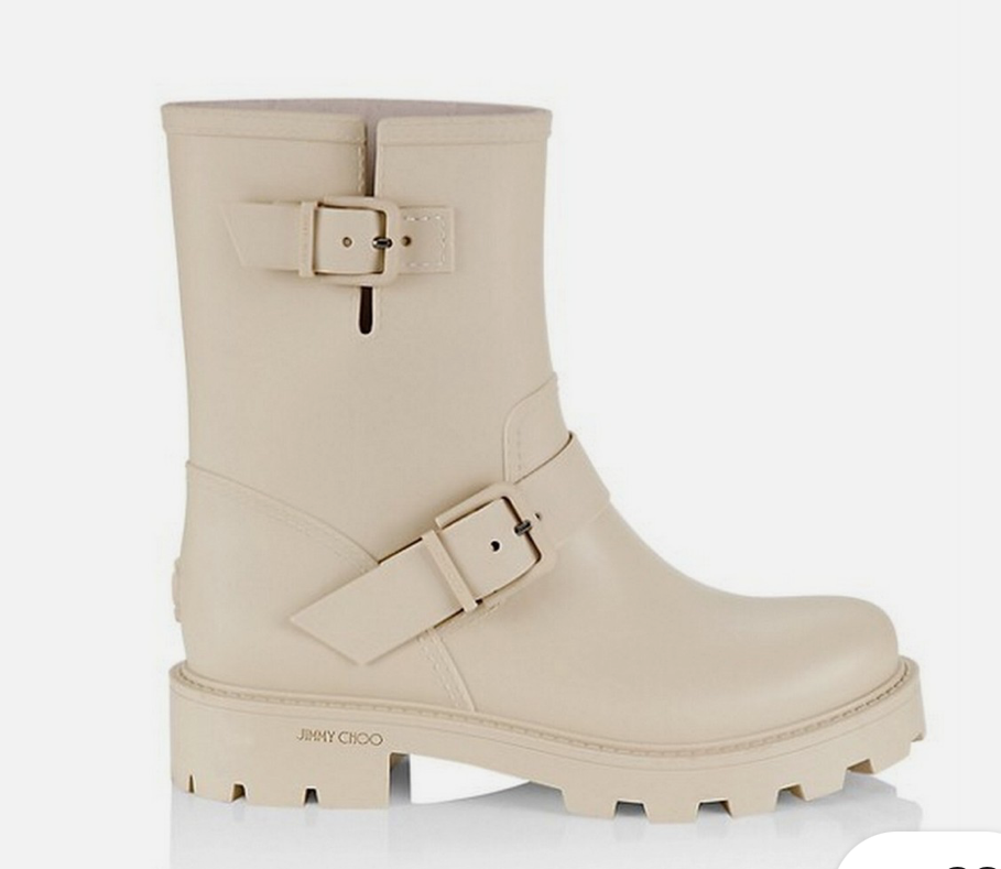 JIMMY CHOO Yael Rubber Boots - Size 38