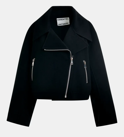 New* ESSENTIEL ANTWERP Black wool double-faced jacket - Size L