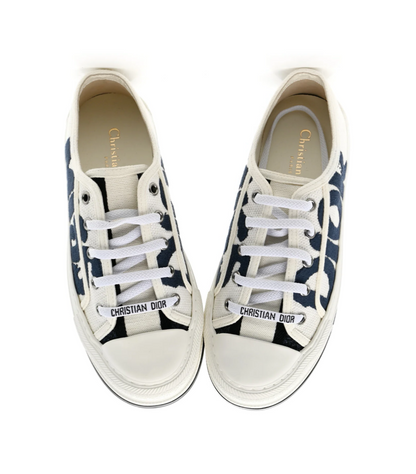 CHRISTIAN DIOR Canvas Embroidered Miss Dior Graffiti Walk'N'Dior Platform Sneakers - Size 40