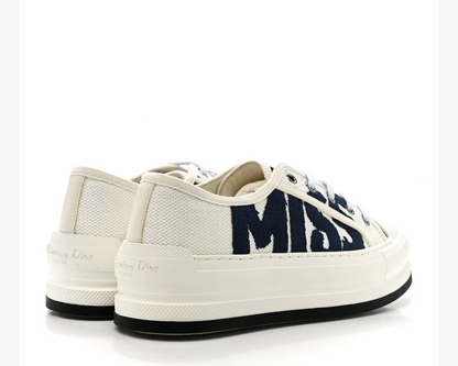 CHRISTIAN DIOR Canvas Embroidered Miss Dior Graffiti Walk'N'Dior Platform Sneakers - Size 40