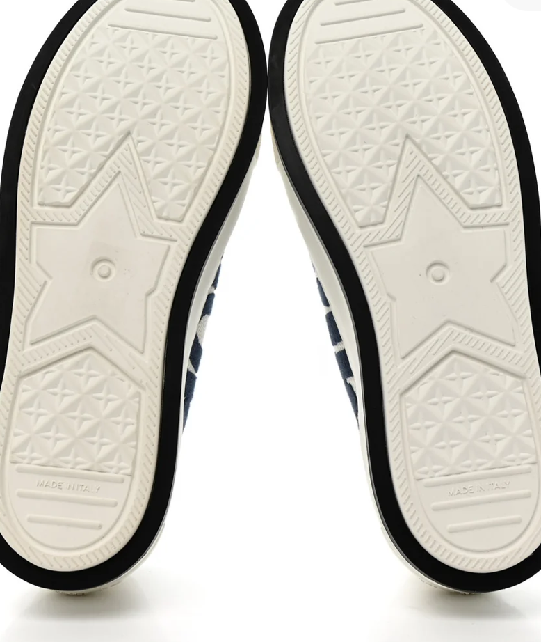 CHRISTIAN DIOR Canvas Embroidered Miss Dior Graffiti Walk'N'Dior Platform Sneakers - Size 40