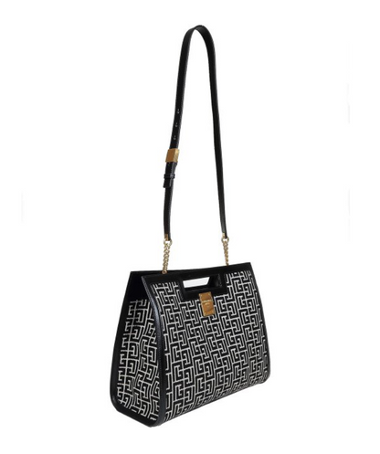 BALMAIN 1945 Medium Monogram Jacquard Tote Bag