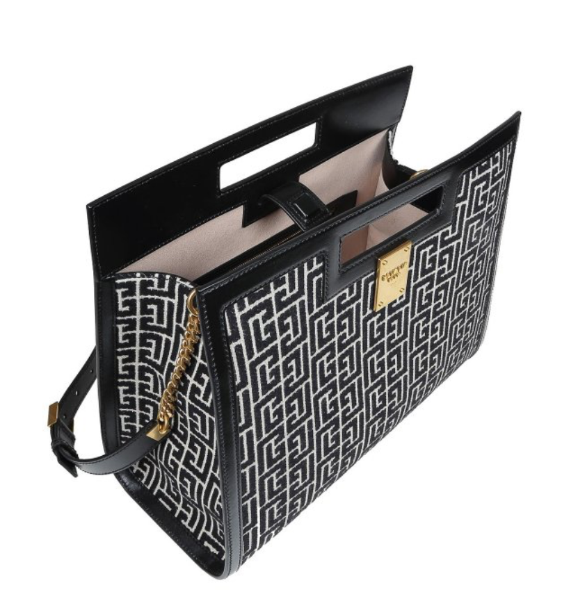 BALMAIN 1945 Medium Monogram Jacquard Tote Bag