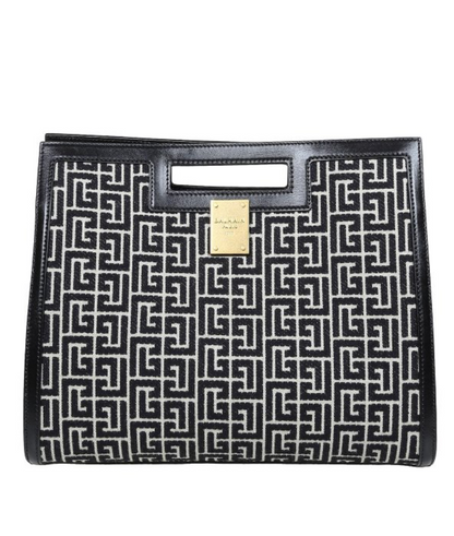 BALMAIN 1945 Medium Monogram Jacquard Tote Bag