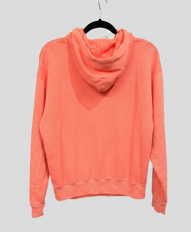 GIVENCHY Coral Distressed Logo Hoodie  - Size L