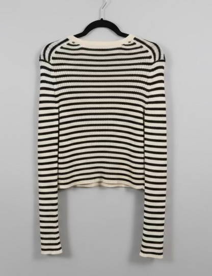 CHRISTIAN DIOR Striped Cardigan Sweater- Size 8