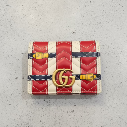 GUCCI Double G Logo Leather Wallet