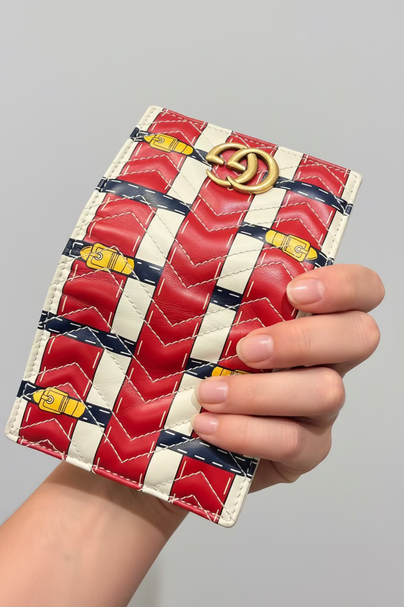 GUCCI Double G Logo Leather Wallet