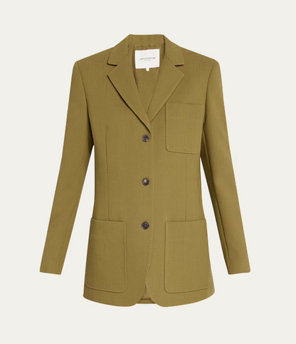 LAFAYETTE 148 NEW YORK Patch Pocket Single-Breasted Blazer - Size XL
