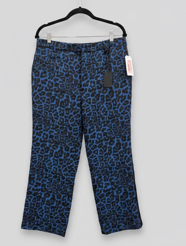 NEW* R13 Blue Cheetah Print Tuxedo Stripe Pant - Size 30