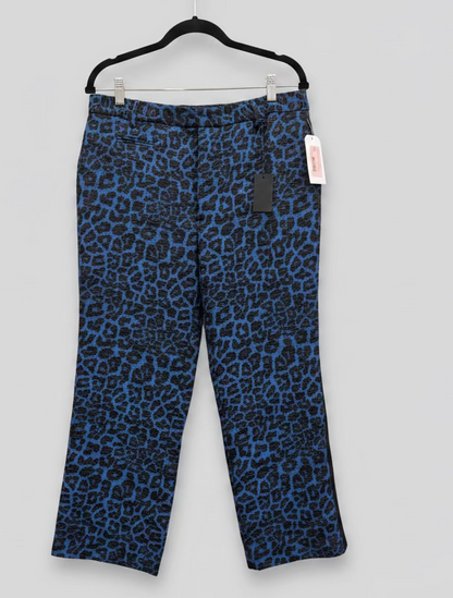 NEW* R13 Blue Cheetah Print Tuxedo Stripe Pant - Size 30