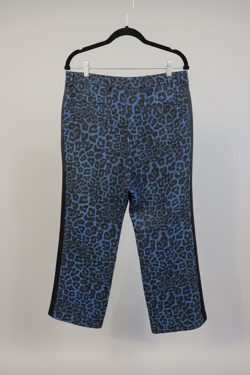 NEW* R13 Blue Cheetah Print Tuxedo Stripe Pant - Size 30