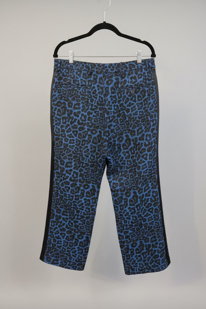 NEW* R13 Blue Cheetah Print Tuxedo Stripe Pant - Size 30