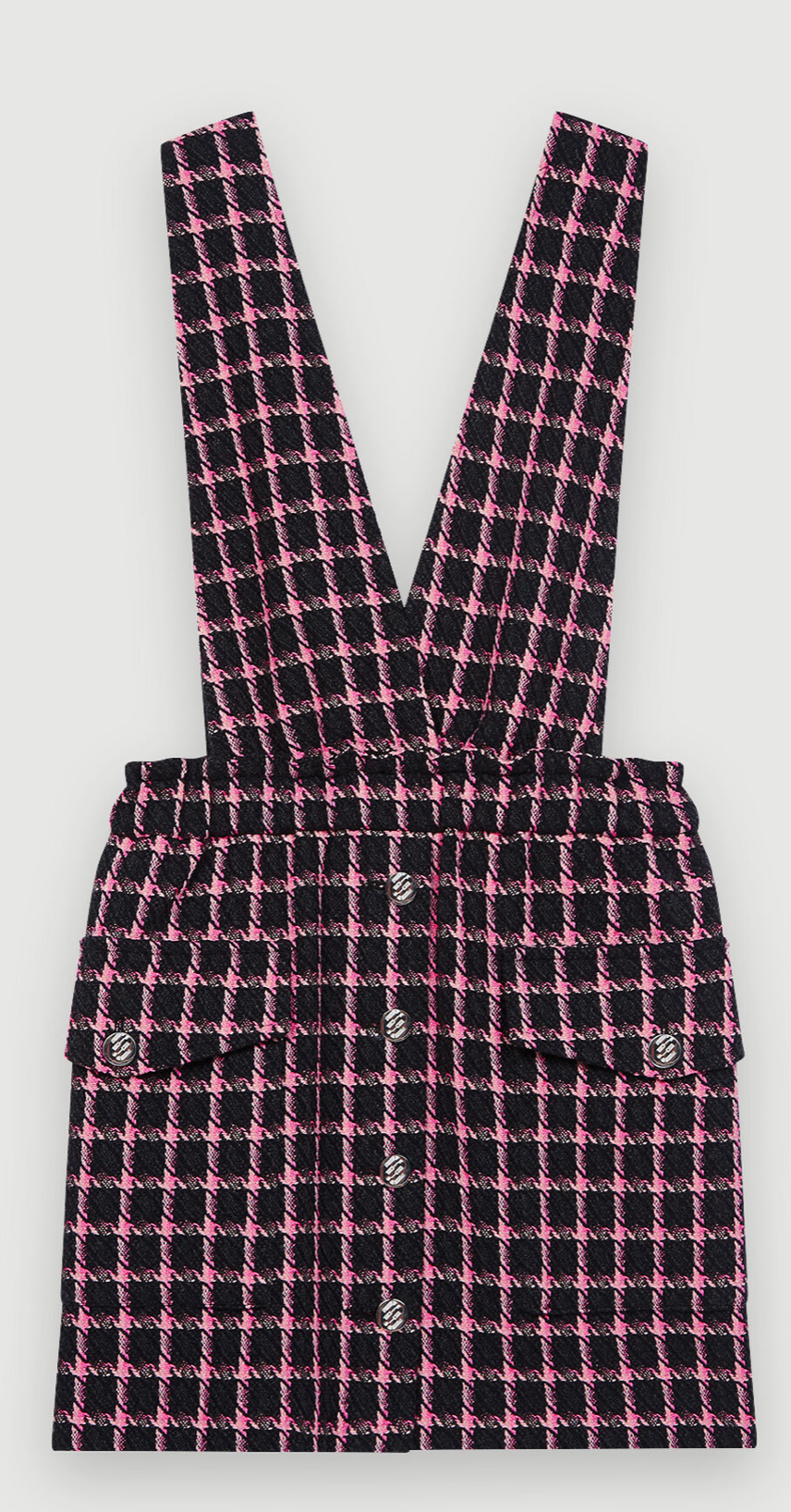MAJE Check Strapless Dress - Size S